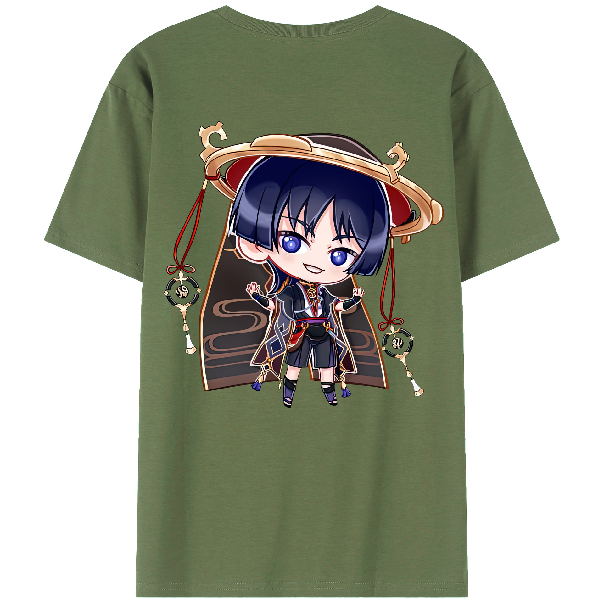げんし神 さんペい genshin Sanpei 綿100％ メンズ半袖Tシャツ（バックプリント） 通気性